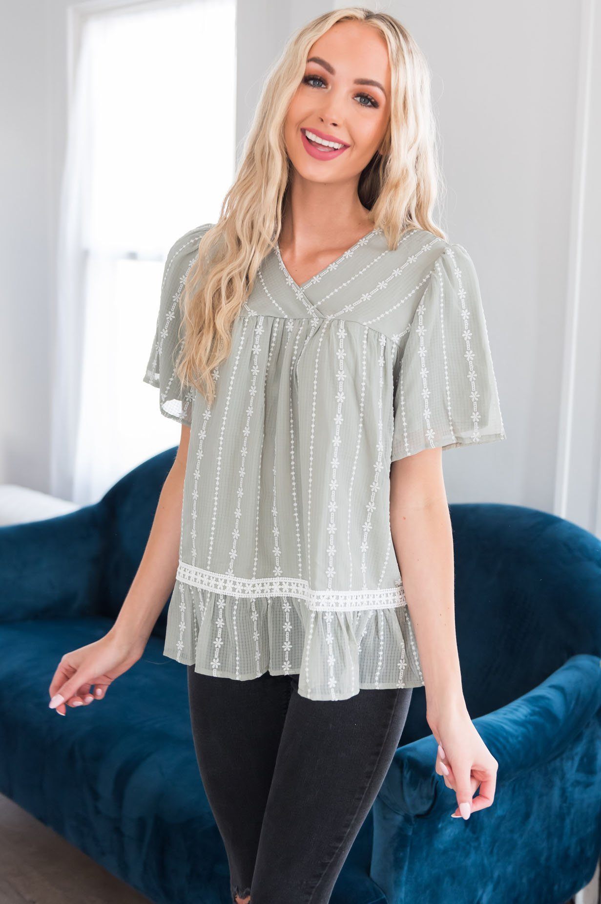 Tea Time Modest Blouse