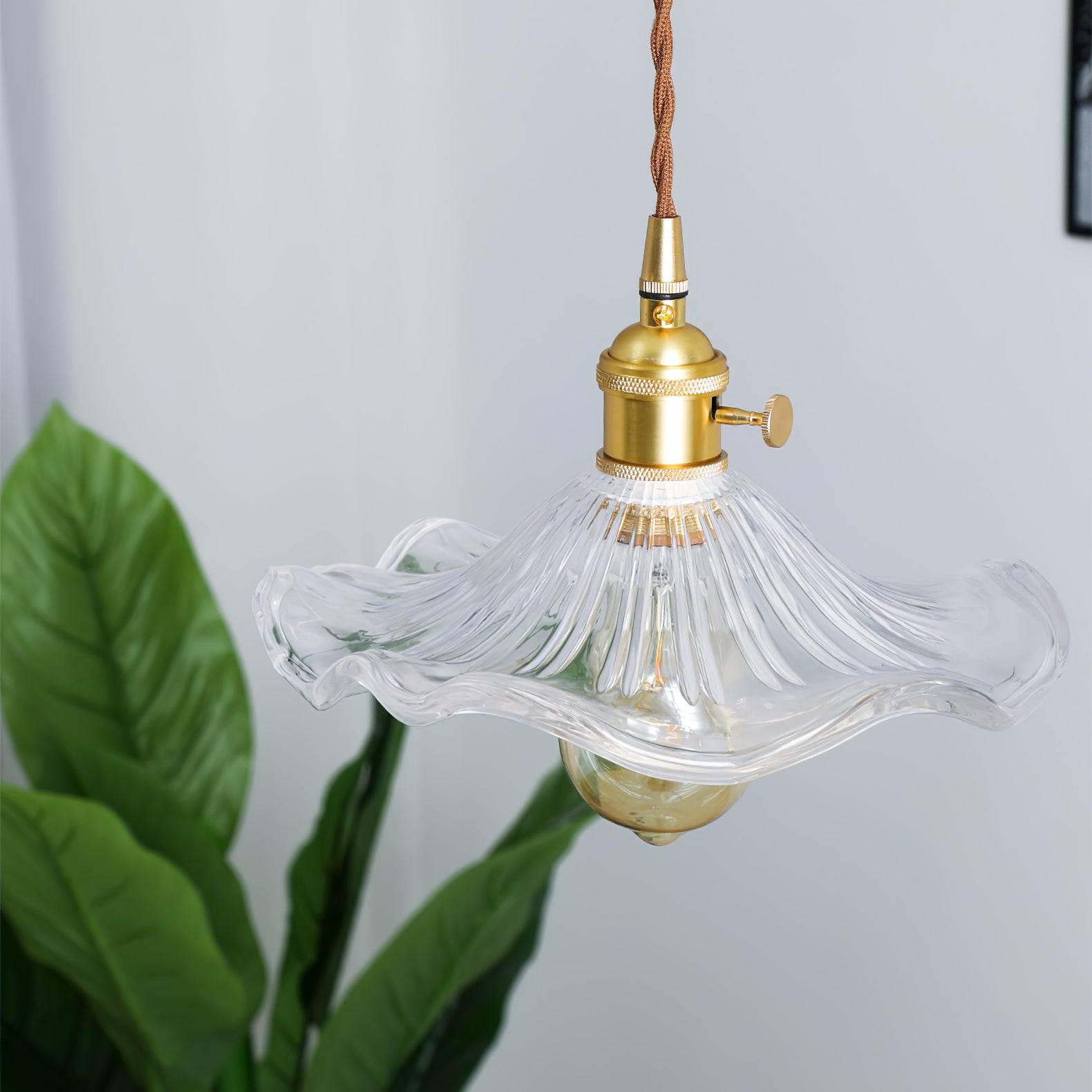 Glass Hibiscus Flower Swag Light