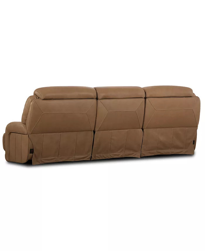 Furniture CLOSEOUT! Daventry 116 3-Pc. Leather Sectional Sofa With 2 Power Recliners Power Headrests And USB Power Outlet