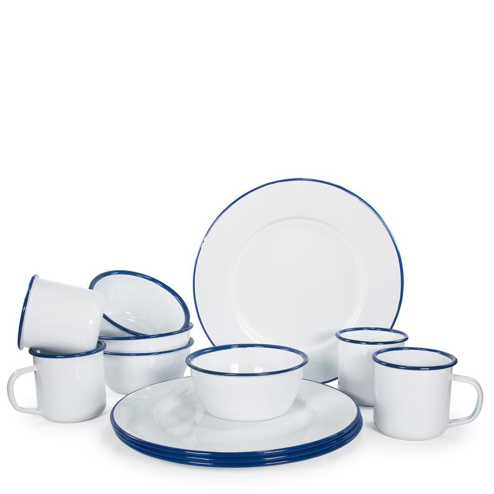 Golden Rabbit Cobalt Rolled Edge 3-Cup Enamelware Bowl (Set of 4) RCW93