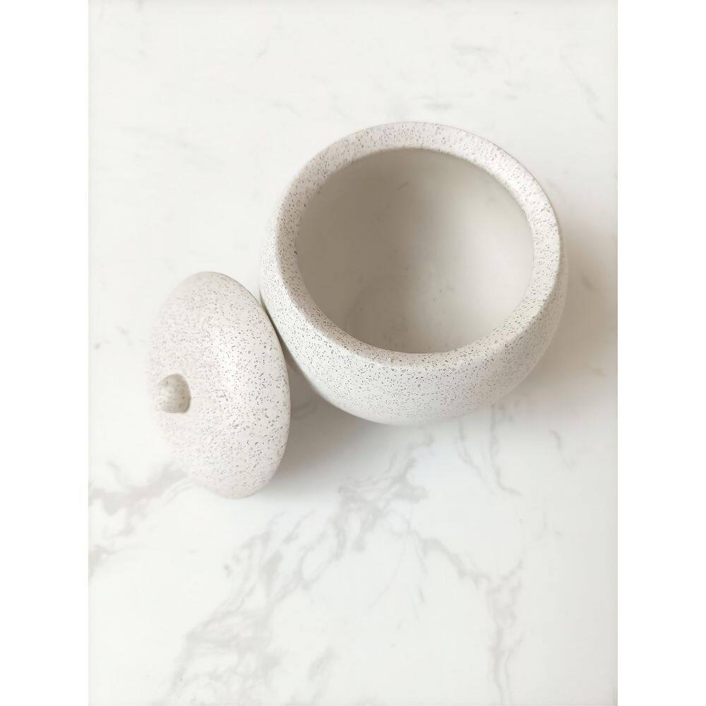 5-Piece Concrete Terrazzo Bath Accessory Set in Off White AM915C-120