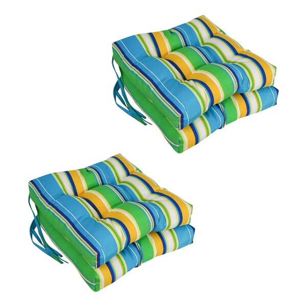 16-inch Square Tufted Indoor/Outdoor Chair Cushions (Set of 4) - 16