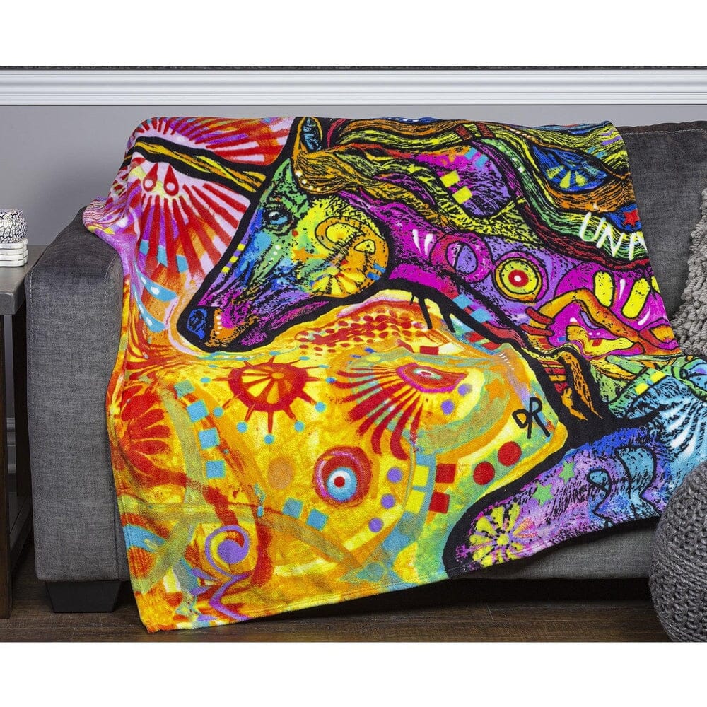 Unicorn Super Soft Plush Fleece Throw Blanket by Dean Russo