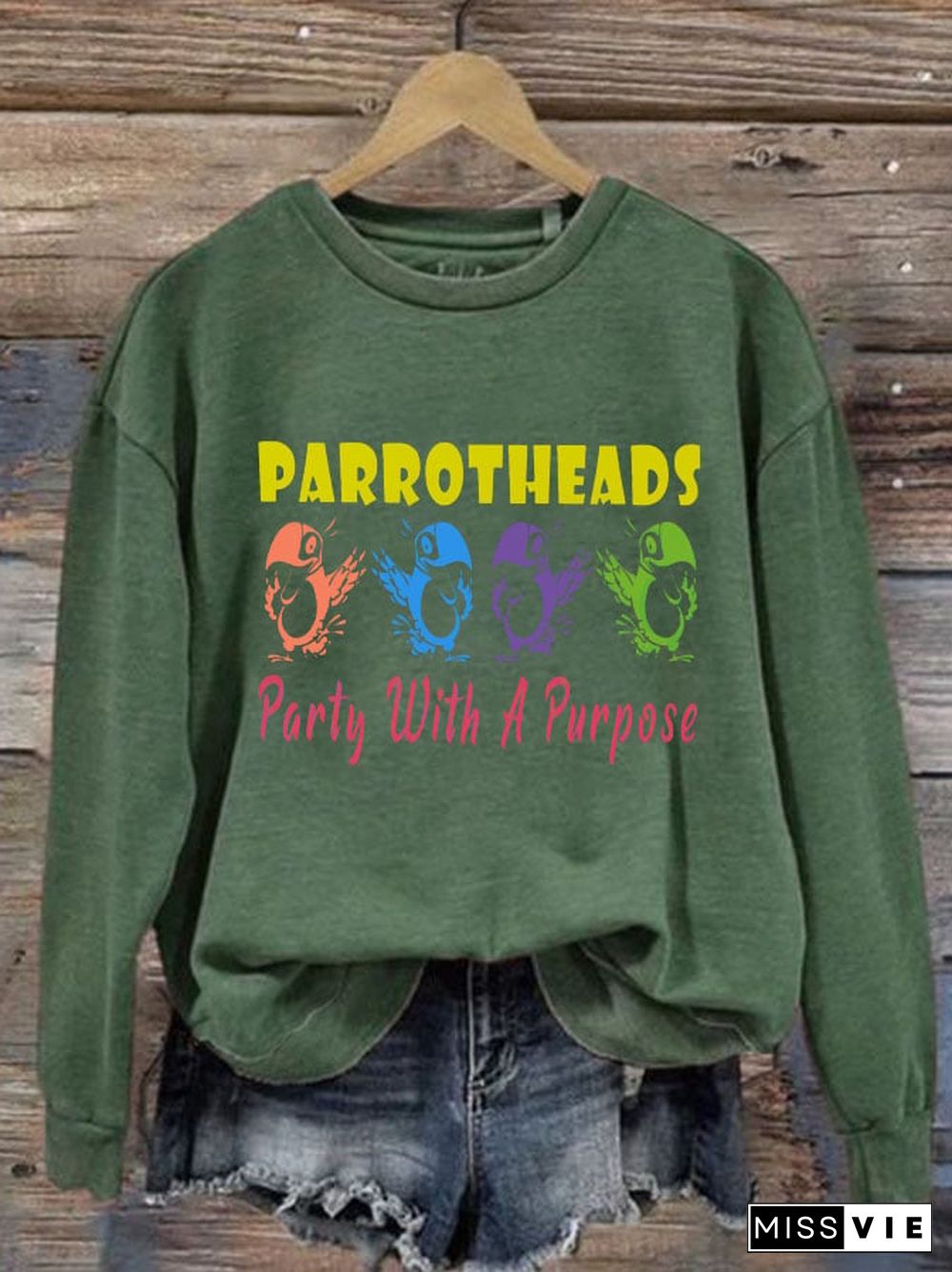 Women's Parrotheads Party With a Purpose Crew Neck Sweatshirt