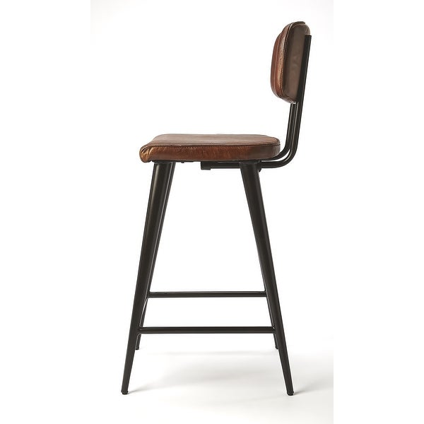 Butler Saddle Brown Leather Counter Stool