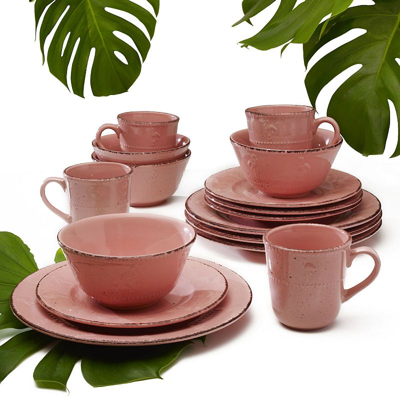 Pfaltzgraff Pink Flamingo 16-pc. Dinnerware Set