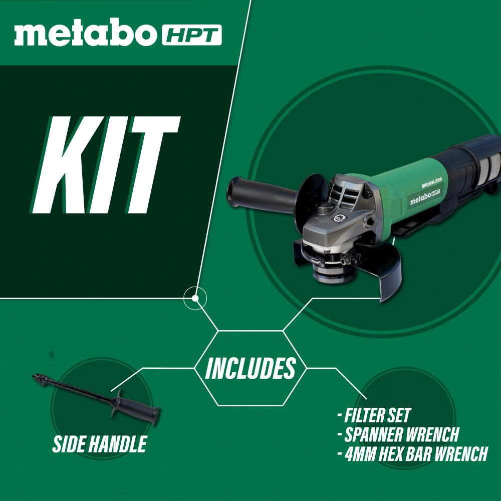 Metabo HPT Paddle Switch Disc Grinder 5 Inch 12 Amp