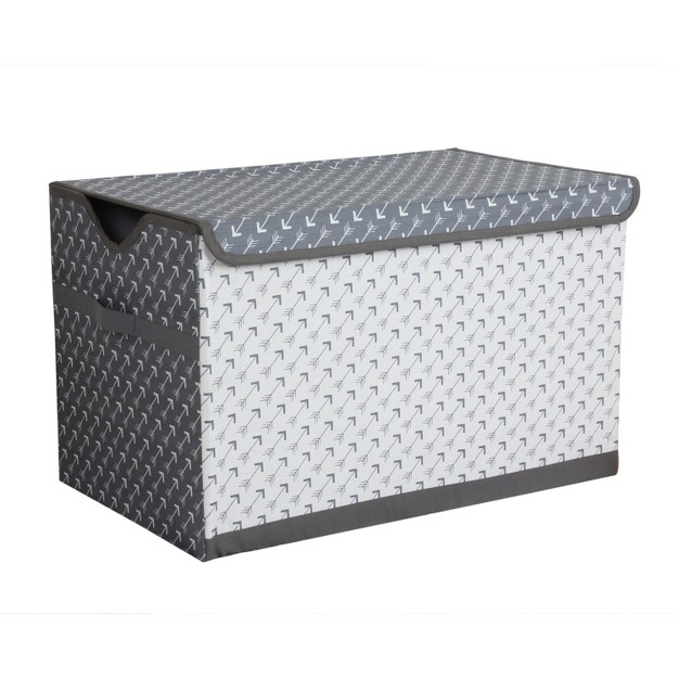 Bacati Playful Fox Gray white Arrow Storage Toy Chest