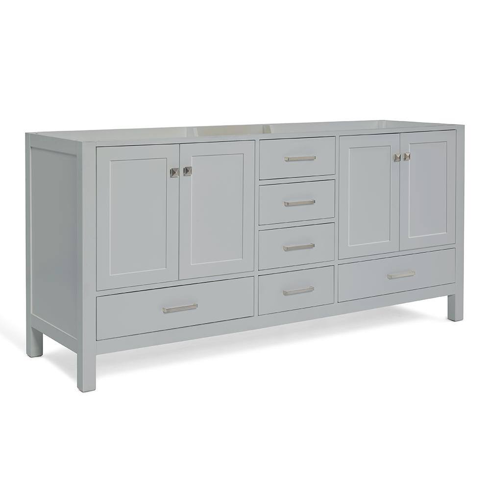 ARIEL Cambridge 72 in. W Vanity Cabinet Only in Grey A073D-BC-GRY