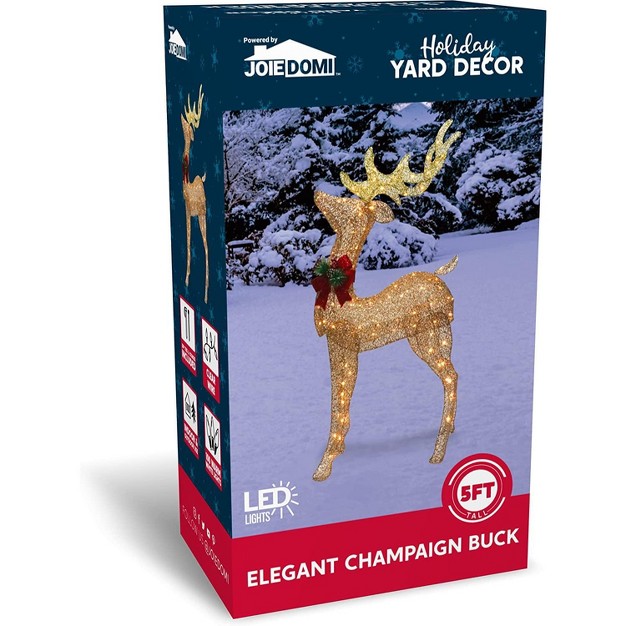 Joiedomi 5ft Champagne Christmas Reindeer Buck Yard Light Outdoor Decorations Champagne Buck