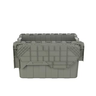 HDX 12 Gal. Commercial Flip Top Storage Tote in Gray 206202