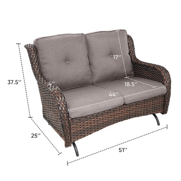 Outdoor Glider Sofa with Ottoman