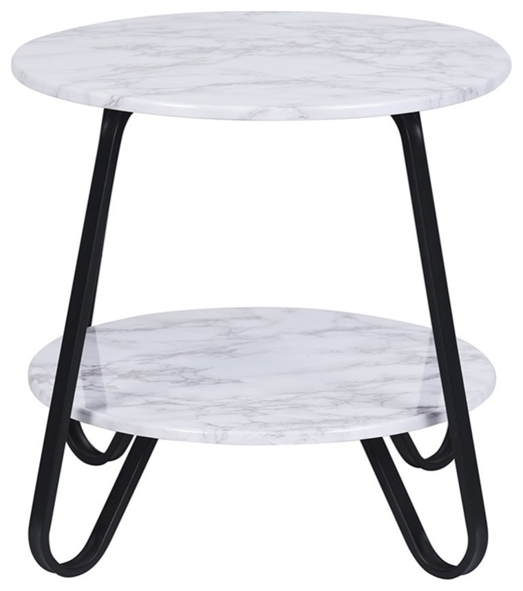 Homycasa 18.11 quotW Modern Wood End Table with Storage in White   Transitional   Side Tables And End Tables   by Homesquare  Houzz