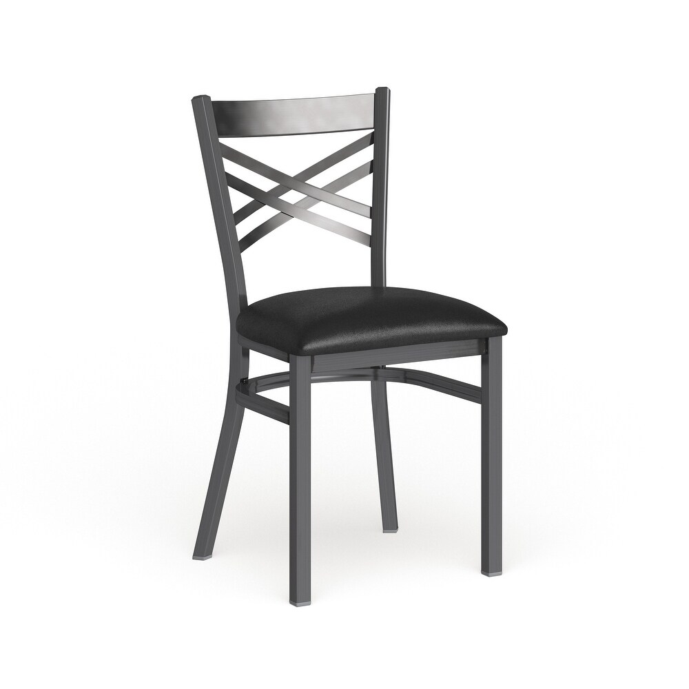 Steel X back Restaurant Chair   16.5\