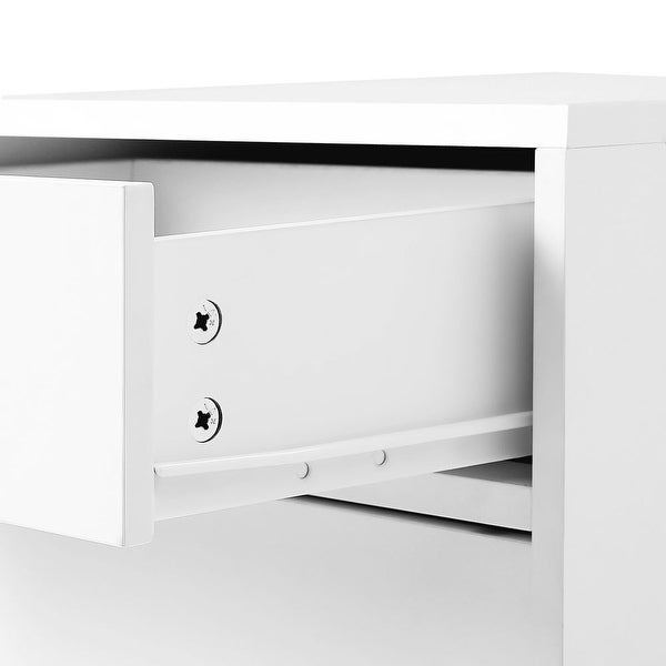 Side Table， Nightstand with 1 Drawer， Durable， for Bedroom， Living Room， Office， 17.7 x 15.8 x 23.6 inches， White