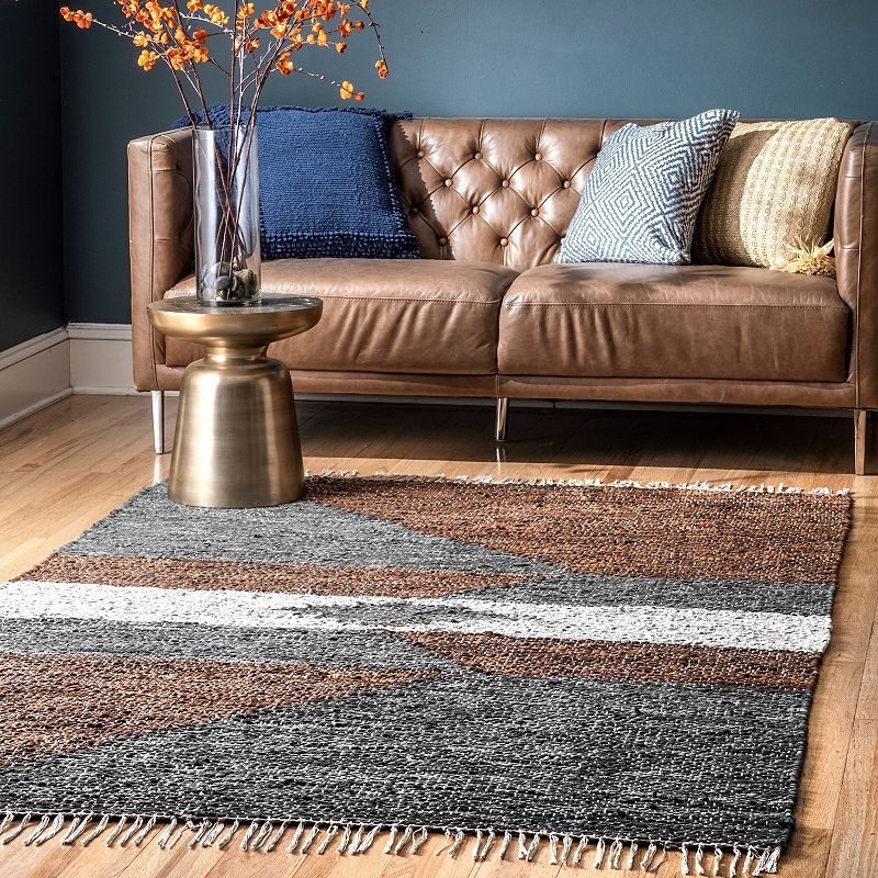 nuLoom Esperanza Leather Modern Abstract Area Rug