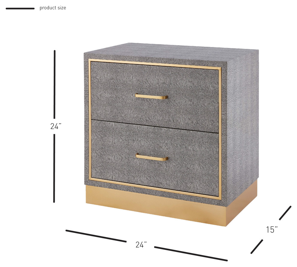 Edinburgh 2 Drawer Faux Shagreen End table   Contemporary   Side Tables And End Tables   by HedgeApple  Houzz