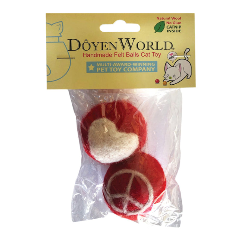 Doyen World Felt Ball Peace  Love Cat Toys