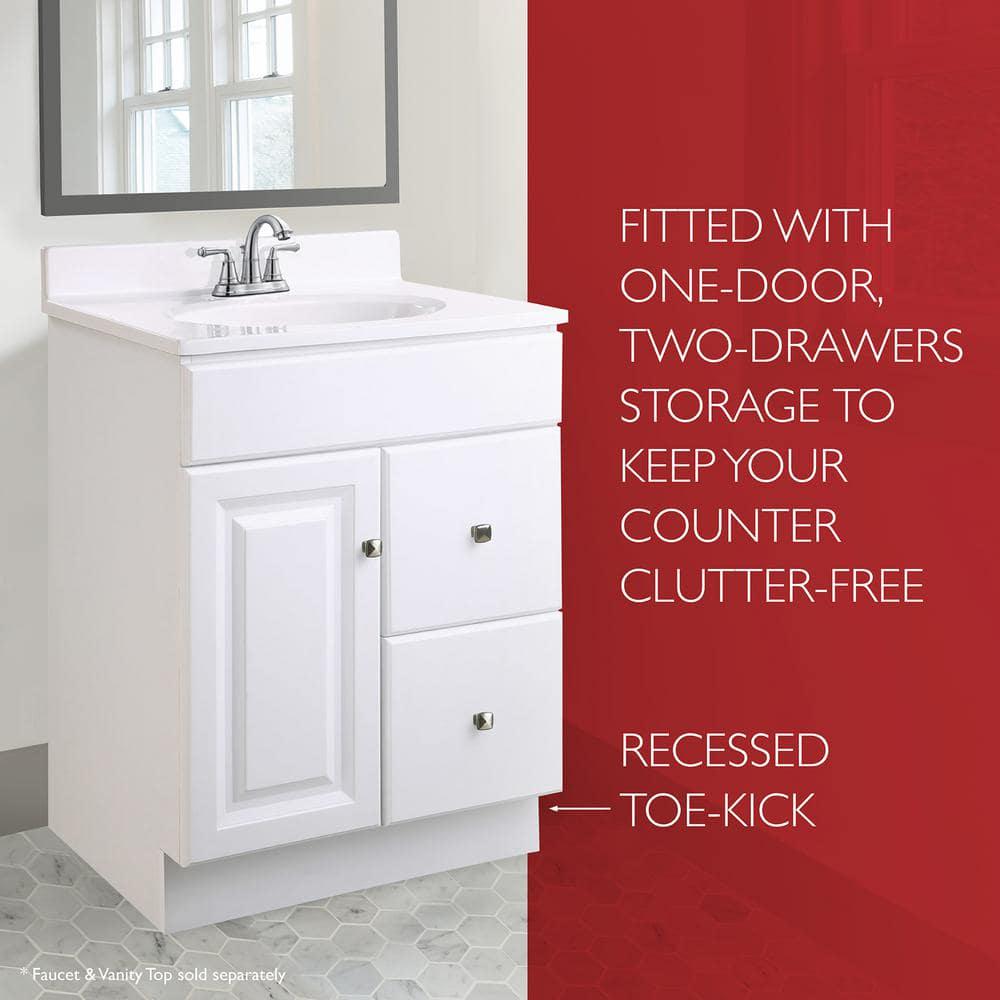 Design House Wyndham 24 in W x 18 in D Unassembled Bath Vanity Cabinet Only in White SemiGloss