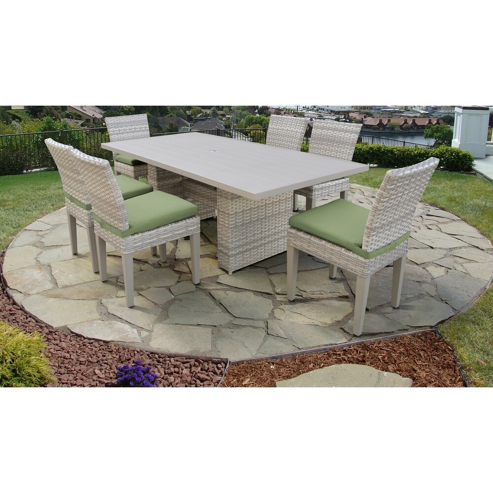 Fairmont Rectangular Outdoor Patio Dining Table with 6 Armless Chairs