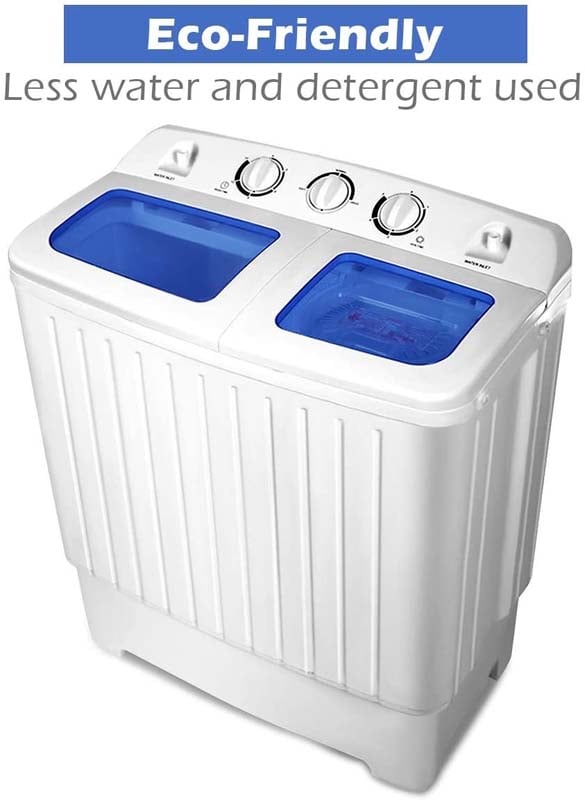 17.6 LBS Portable Washing Machine, Twin Tub Spin Top Load Washer Dryer Combo for RV Dorm Apartment