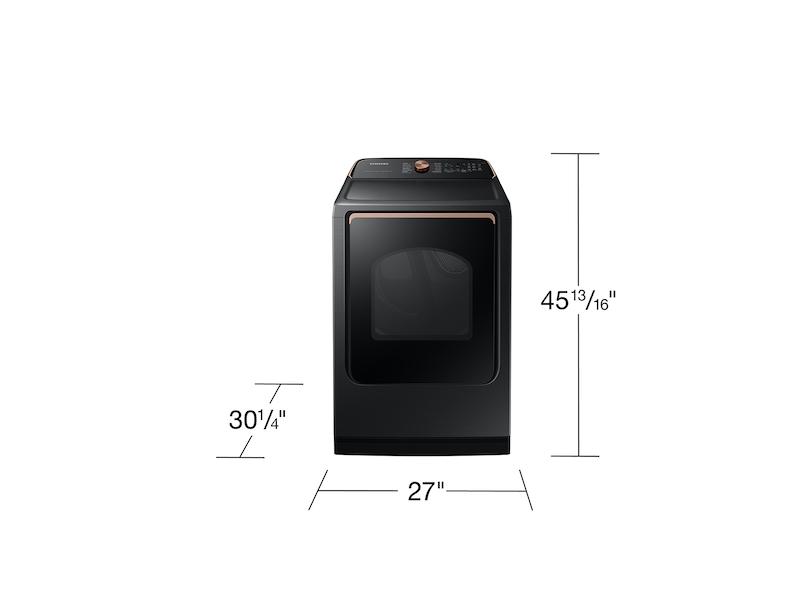 Samsung DVE54CG7550V 7.4 Cu. Ft. Smart Electric Dryer With Pet Care Dry And Steam Sanitize+ In Brushed Black