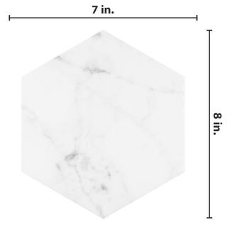 Merola Tile Classico Carrara Hexagon 7 in. x 8 in. Porcelain Floor and Wall Tile (7.5 sq. ft.Case) FEQCRX