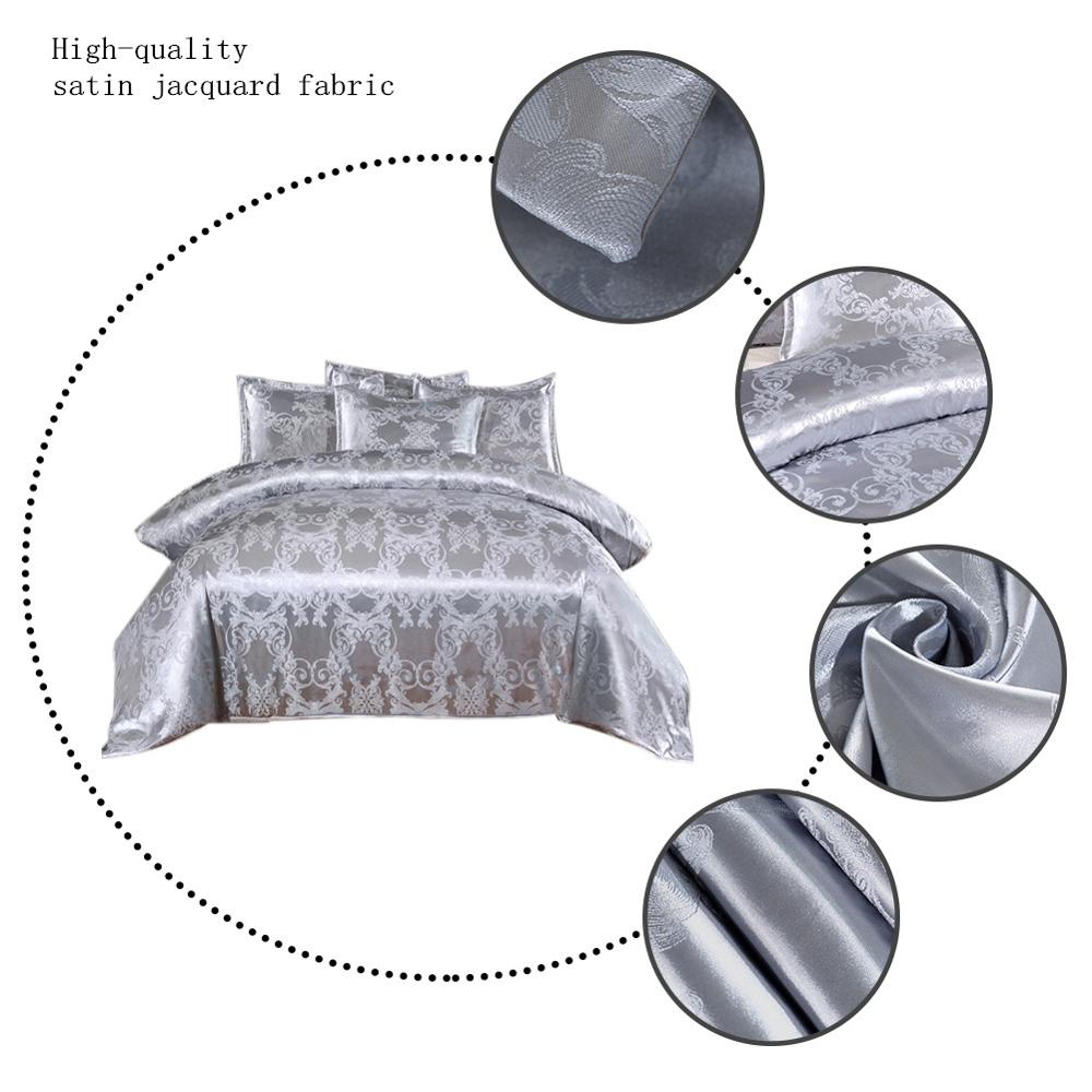 Silk Satin Jacquard Duvet Cover Bedding Set Embroidery