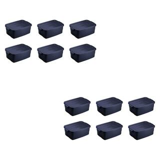 Rubbermaid 3-Gal. Stackable Storage Container Dark Indigo Metallic (12 Pack) 2 x RMRT030016-6pack