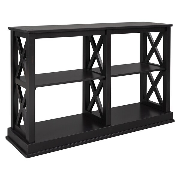 Console Table with 3-Tier Open Storage Spaces and 