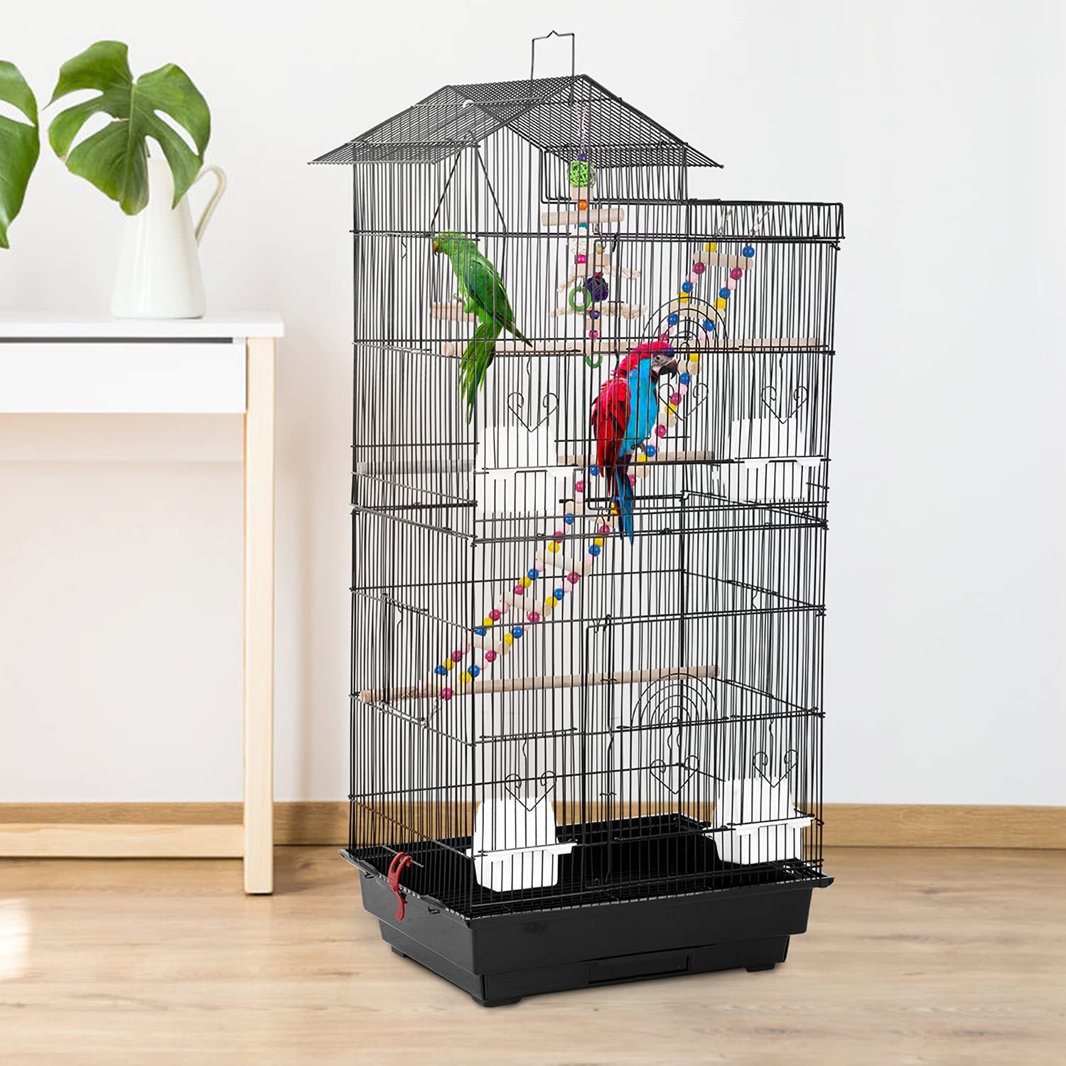 Bestpet 39-inch Roof Top Large Flight Parrot Bird Cage Accessories