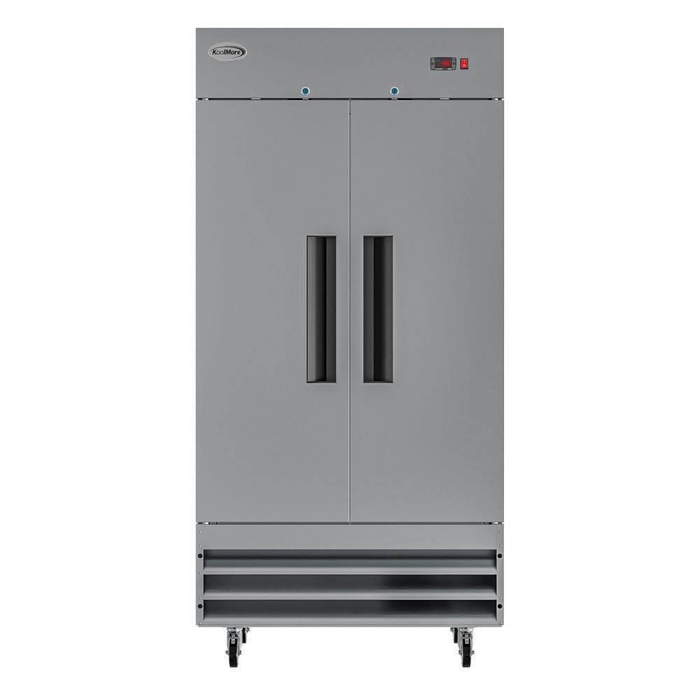 Koolmore 35 cu. ft. Commercial 2 Door Reach-In Auto Defrost Freezer in Stainless Steel RIF-2D-SS35C