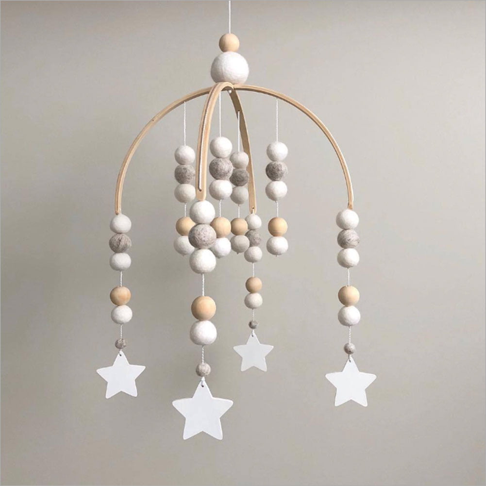 Baby Crib Mobile Hanging Toys Felt Ball Pendant Wind Chimes Decorations Gifts for Newborn Girls Boys