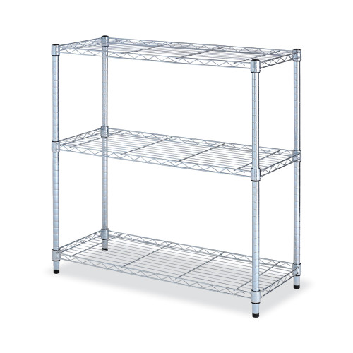 Alera Residential Wire Shelving， Three-Shelf， 36w x 14d x 36h， Silver (SW833614SR)