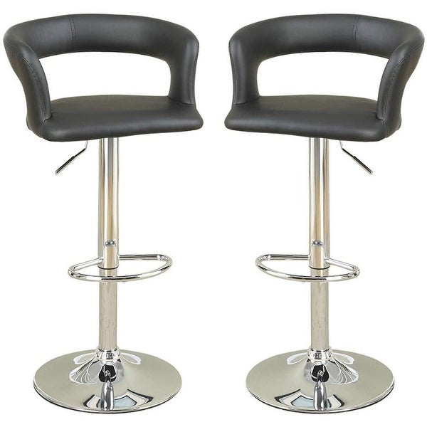 Adjustable Height Bar Stool ，PVC / Faux Leather ，Set of 2