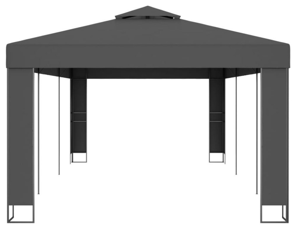 vidaXL Gazebo with Double Roof 118.1x236.2 Anthracite 7953   Contemporary   Gazebos   by BisonOffice  Houzz