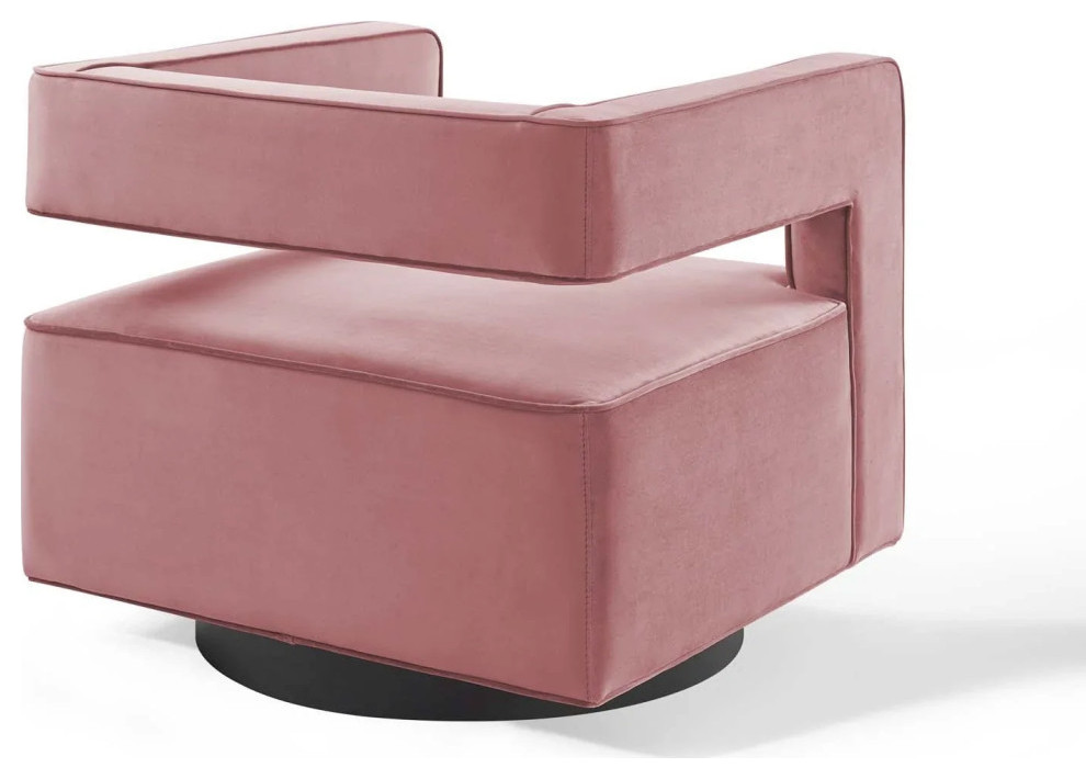 Urban Dusty Rose Performance Velvet Swivel Armchair   Contemporary   Armchairs And Accent Chairs   by Virgil Stanis Design  Houzz