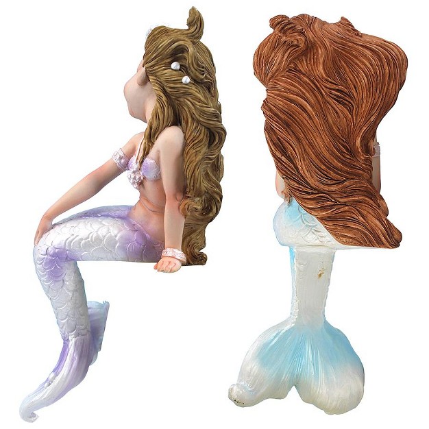 Design Toscano Sirens Of The Sea Sitting Mermaid Twin Statues