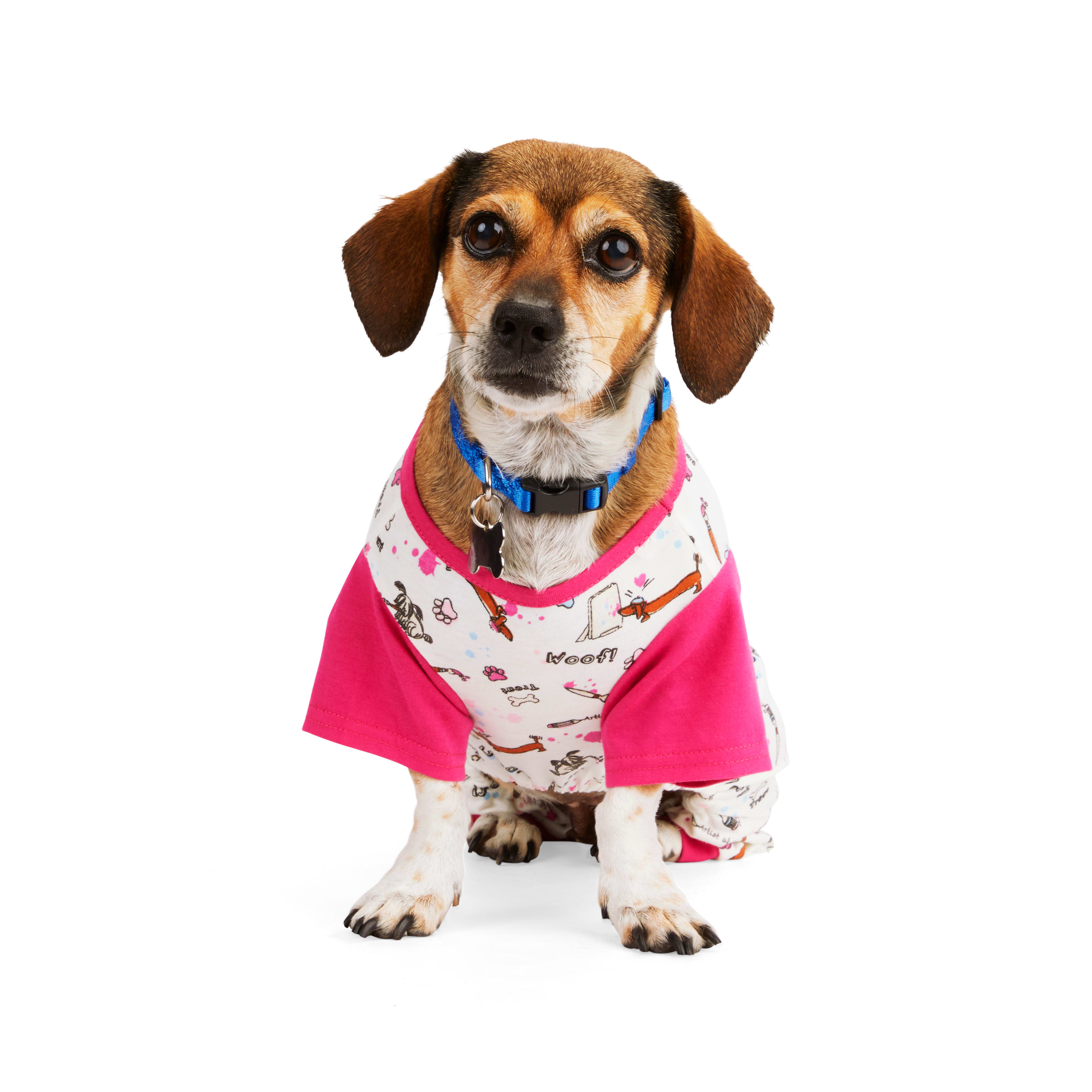 YOULY The Artist Pink Printed Dog Pajamas， 3X-Large