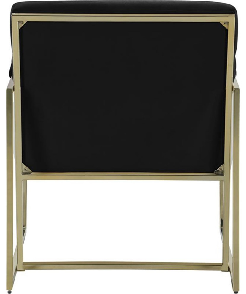 Home Square Zayne Black Velvet Accent Chair with Gold Iron Frame   Set of 2   Contemporary   Armchairs And Accent Chairs   by Homesquare  Houzz