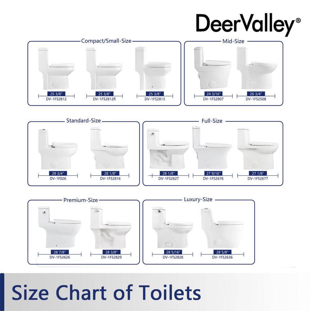 DEERVALLEY Symmetry 1Piece 1116 GPF Dual Flush Elongated Toilet in White with Map Flush 1000g Soft Closed Seat Included