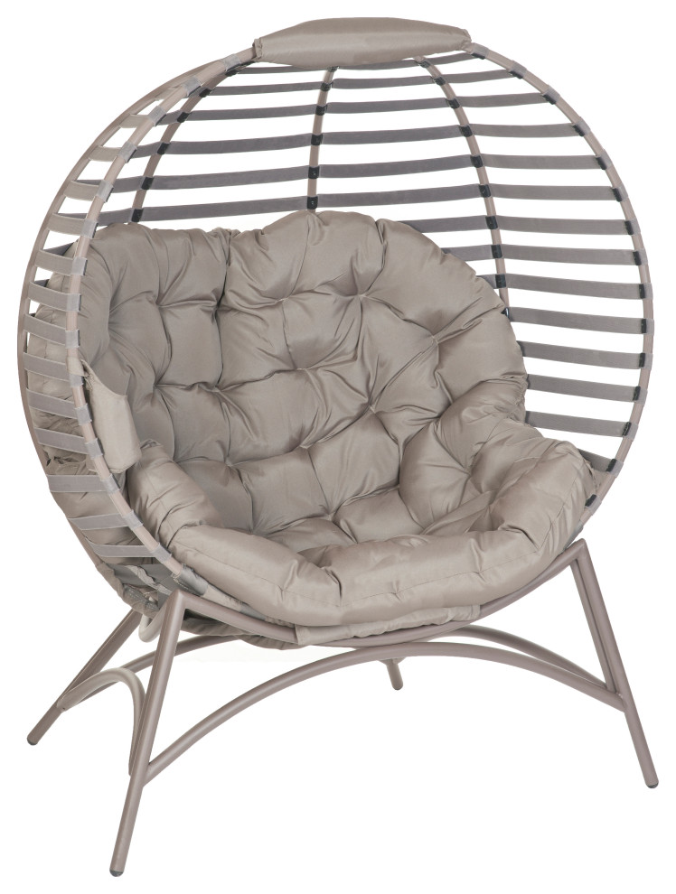 56H x 45W x 26D Beige Modern Cozy Ball Chair   Transitional   Outdoor Lounge Chairs   by IDEAZ International  LLC  Houzz