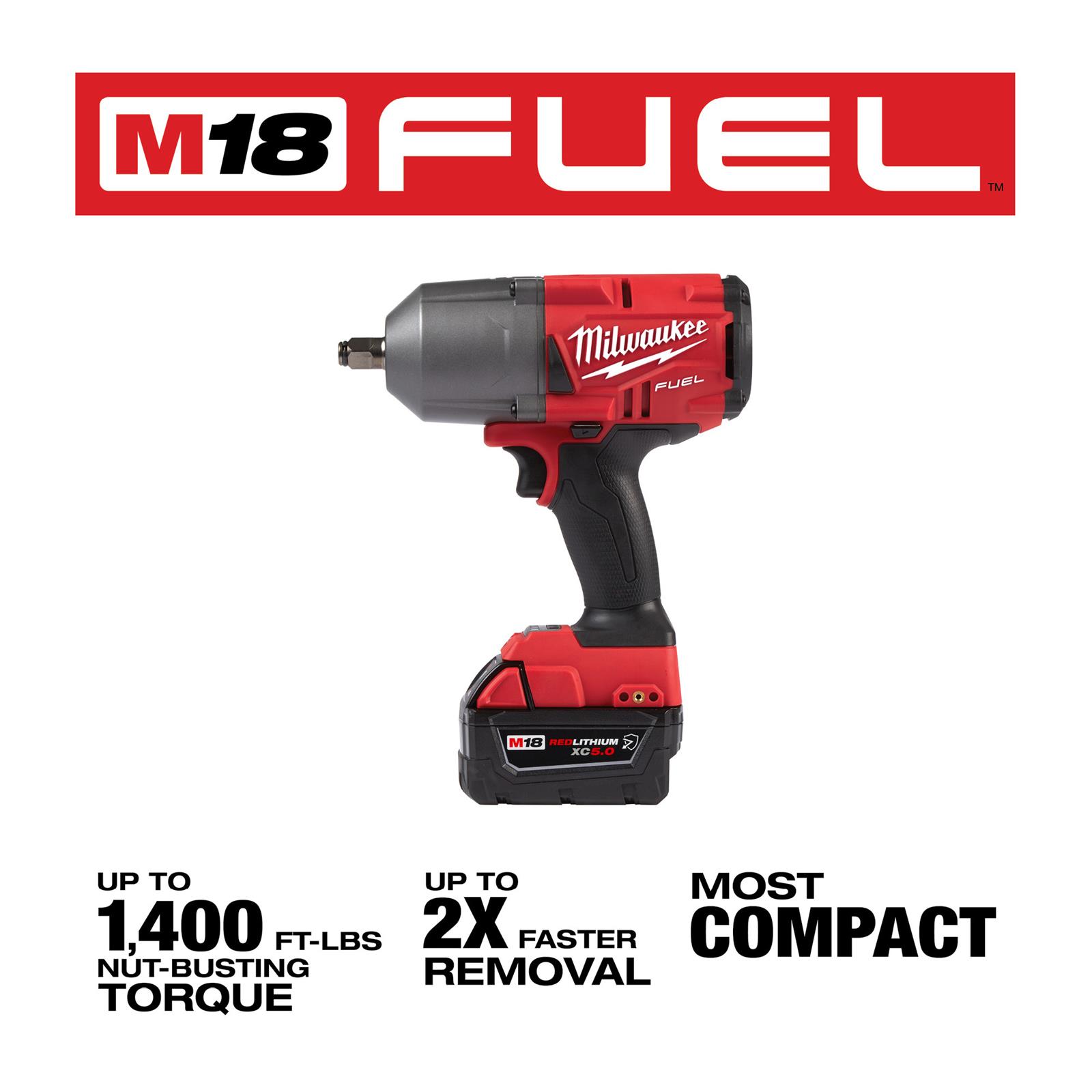 Milwaukee Tool 2767-22R Milwaukee M18 FUEL 1/2 in. High-Torque Impact Wrench with Friction Ring