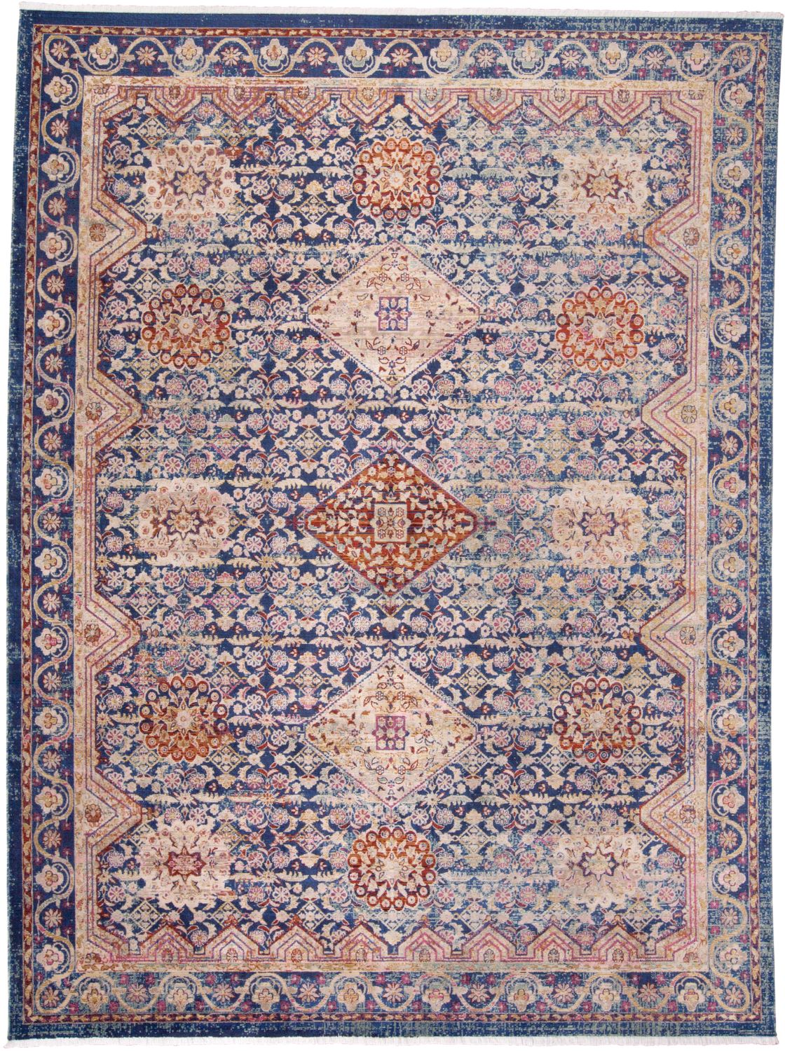 Tessina Blue and Rust Rug by BD Fine