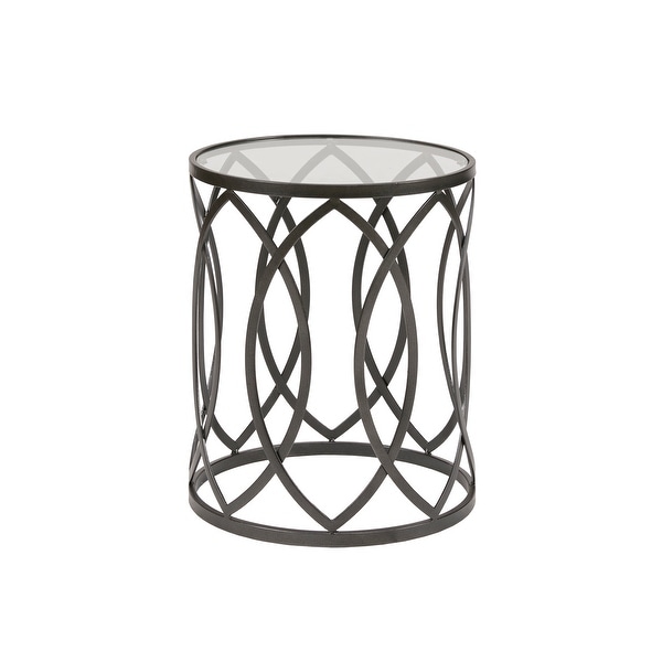 Madison Park Coen Metal Eyelet Accent Drum Table