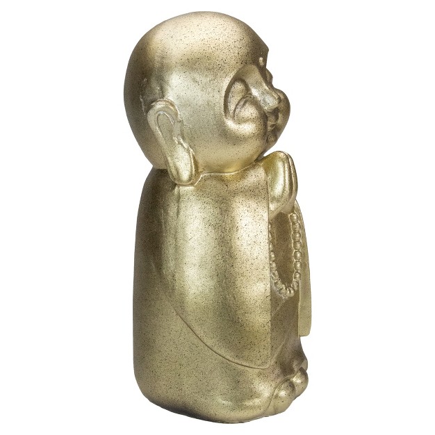 Golden Buddhist Monk Outdoor Garden Statue