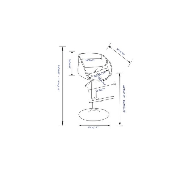 WYNDENHALL Gilford Mid Century Modern Adjustable Swivel Bar Stool