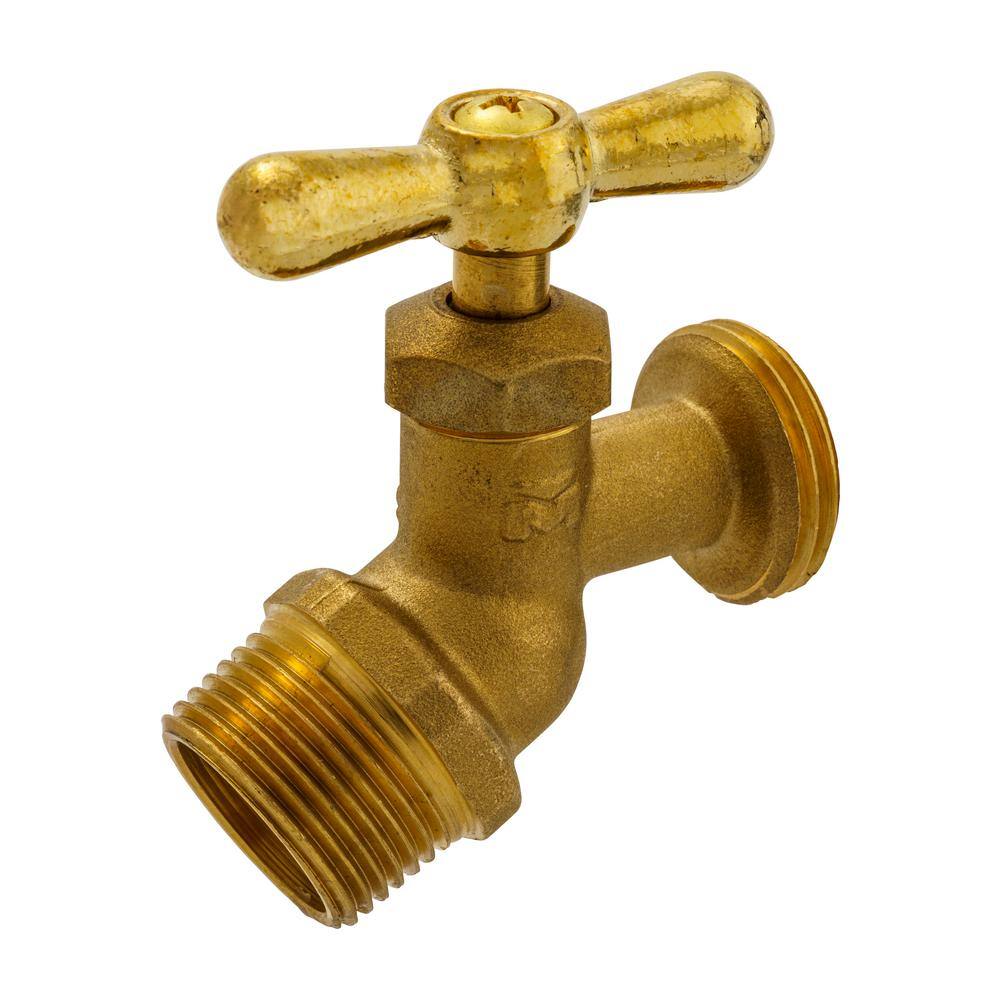 Everbilt 34 in. MIP Brass No-Kink Hose Bibb Valve 102-304EB