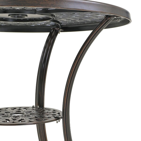 Patio Table Round Outdoor Coffee Table with Umbrella Hole