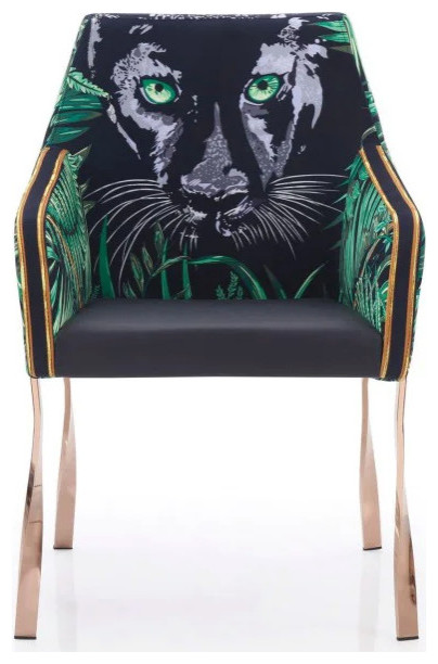 Paul Black  ampRosegold Panther Dining Chair Set of 2   Contemporary   Dining Chairs   by Virgil Stanis Design  Houzz